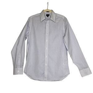 J.CREW Classic Button Down Shirt Men S Navy/White Long Sleeve Business Academia